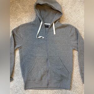 Black Dazzled Gray Zip-Up fleece line Hooded Sweatshirt with Drawstrings